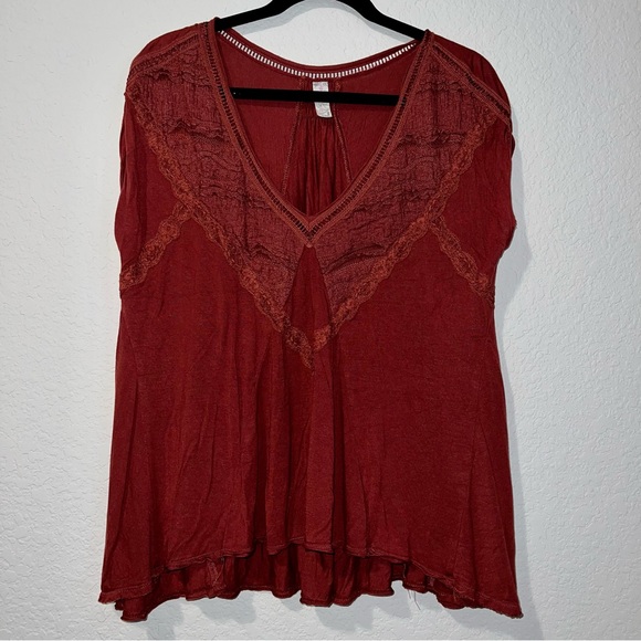 Free People shirt in Wine - Picture 3 of 7